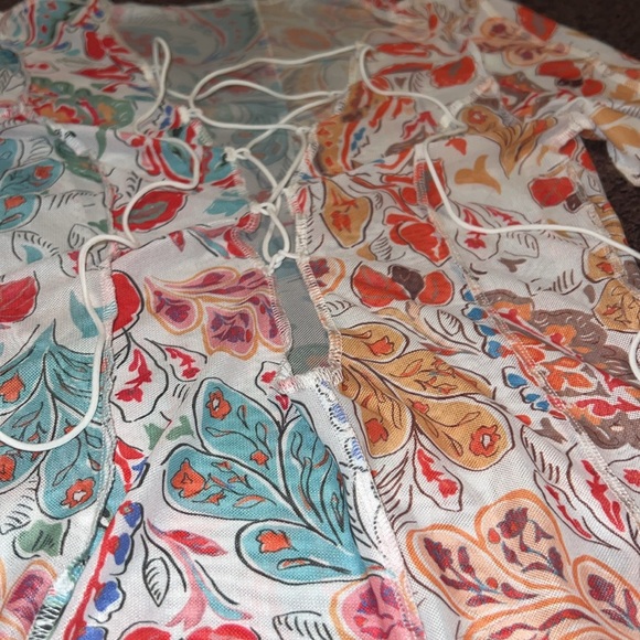 Sheer, long sleeve paisley dress - Picture 2 of 3